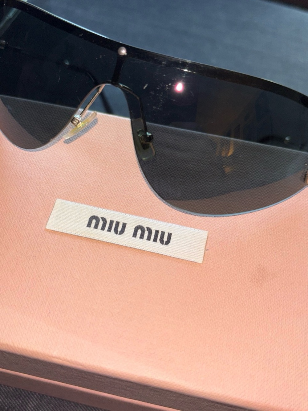 Miu Miu Black Shield Sunglasses with Gradient Lens